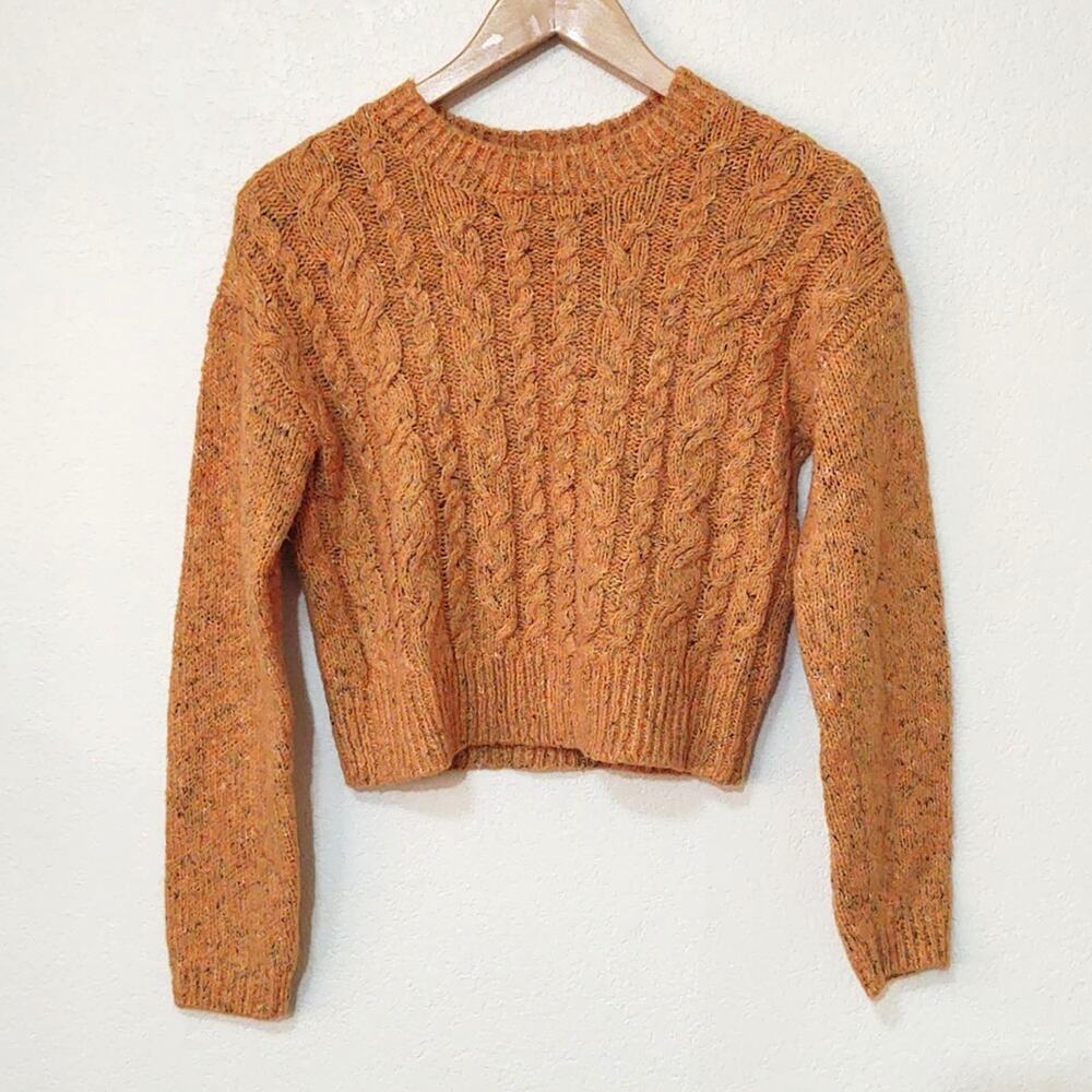 Almost Famous cropped cable knit sweater